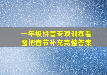 一年级拼音专项训练看图把音节补充完整答案