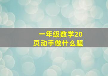 一年级数学20页动手做什么题