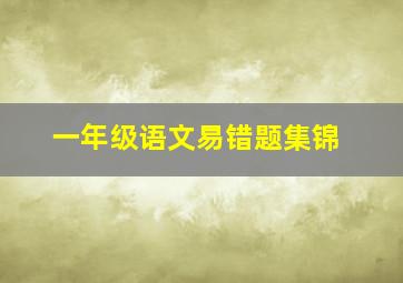 一年级语文易错题集锦