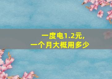 一度电1.2元,一个月大概用多少