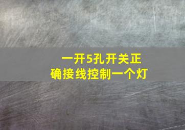 一开5孔开关正确接线控制一个灯