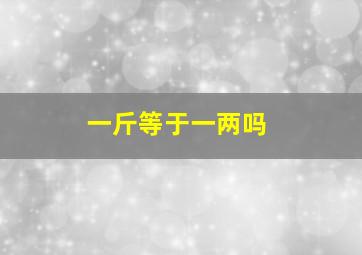 一斤等于一两吗