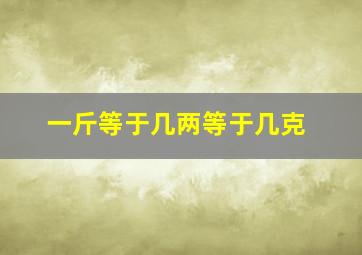 一斤等于几两等于几克