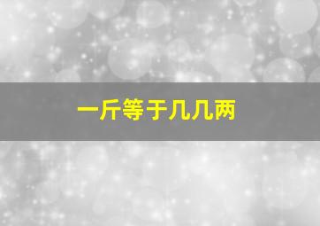 一斤等于几几两