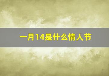 一月14是什么情人节