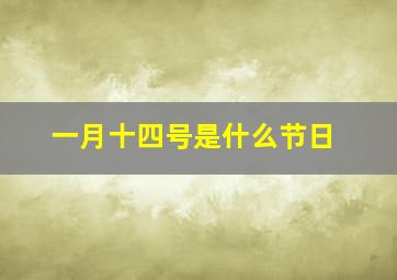 一月十四号是什么节日