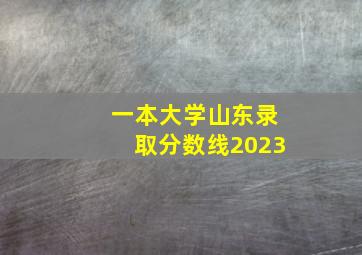 一本大学山东录取分数线2023