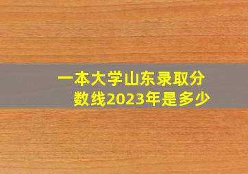 一本大学山东录取分数线2023年是多少