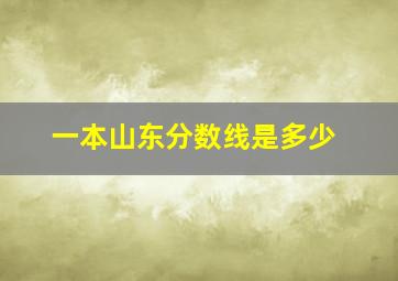 一本山东分数线是多少