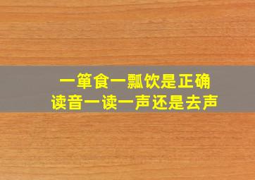 一箪食一瓢饮是正确读音一读一声还是去声