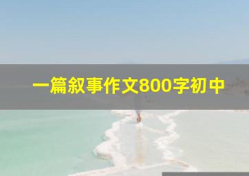 一篇叙事作文800字初中