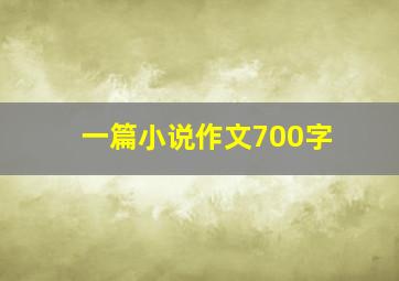 一篇小说作文700字