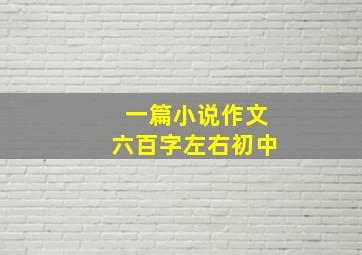 一篇小说作文六百字左右初中