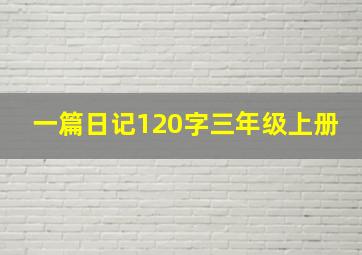 一篇日记120字三年级上册