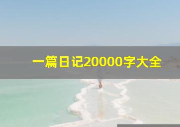 一篇日记20000字大全