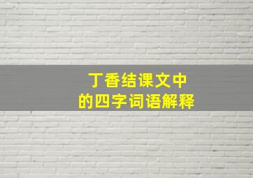 丁香结课文中的四字词语解释