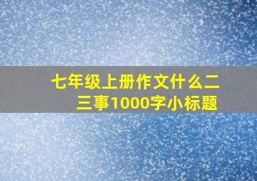 七年级上册作文什么二三事1000字小标题