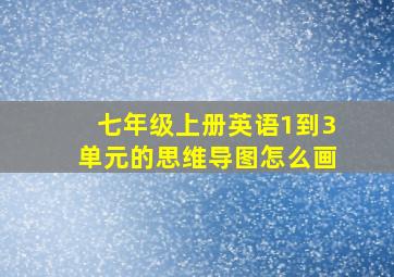 七年级上册英语1到3单元的思维导图怎么画