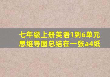 七年级上册英语1到6单元思维导图总结在一张a4纸