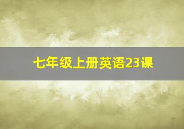 七年级上册英语23课