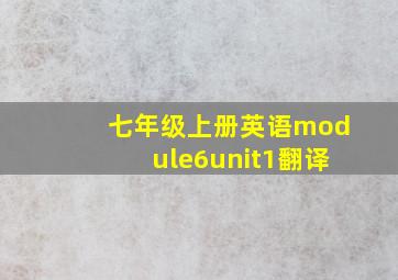 七年级上册英语module6unit1翻译