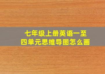 七年级上册英语一至四单元思维导图怎么画