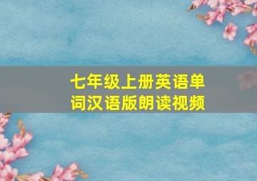 七年级上册英语单词汉语版朗读视频