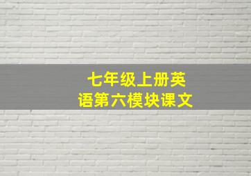 七年级上册英语第六模块课文