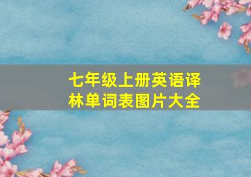 七年级上册英语译林单词表图片大全