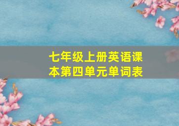 七年级上册英语课本第四单元单词表