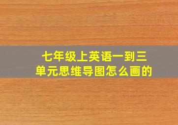 七年级上英语一到三单元思维导图怎么画的