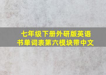 七年级下册外研版英语书单词表第六模块带中文