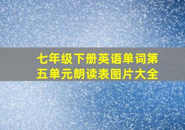 七年级下册英语单词第五单元朗读表图片大全