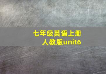 七年级英语上册人教版unit6