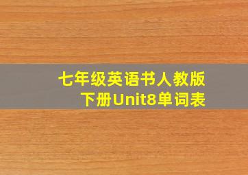 七年级英语书人教版下册Unit8单词表