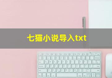 七猫小说导入txt