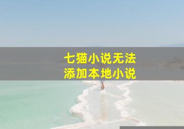 七猫小说无法添加本地小说