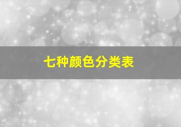 七种颜色分类表