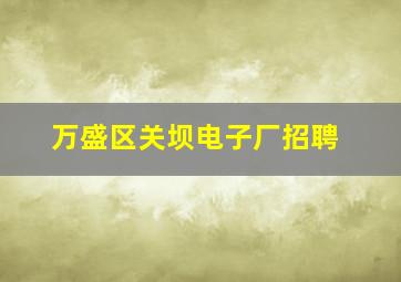 万盛区关坝电子厂招聘