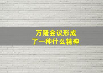 万隆会议形成了一种什么精神