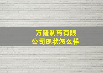 万隆制药有限公司现状怎么样