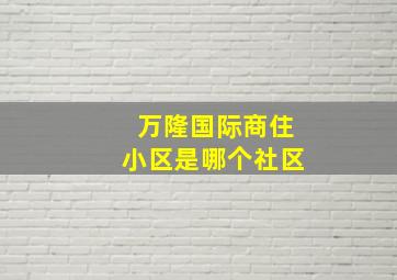 万隆国际商住小区是哪个社区