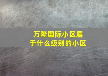 万隆国际小区属于什么级别的小区