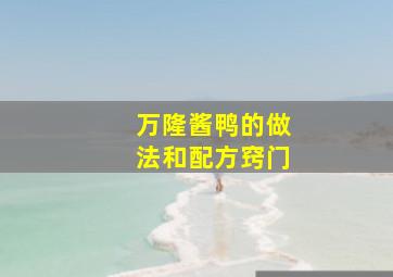 万隆酱鸭的做法和配方窍门