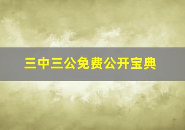 三中三公免费公开宝典