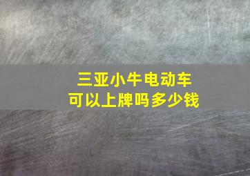 三亚小牛电动车可以上牌吗多少钱