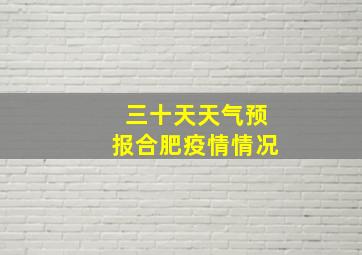 三十天天气预报合肥疫情情况