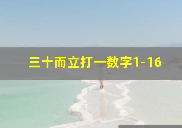 三十而立打一数字1-16