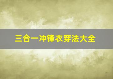 三合一冲锋衣穿法大全