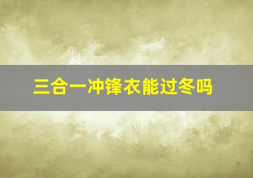 三合一冲锋衣能过冬吗